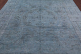 Blue Full Pile Overdyed Hand Knotted Wool Rug - 8' 4" X 10' 3" - Golden Nile