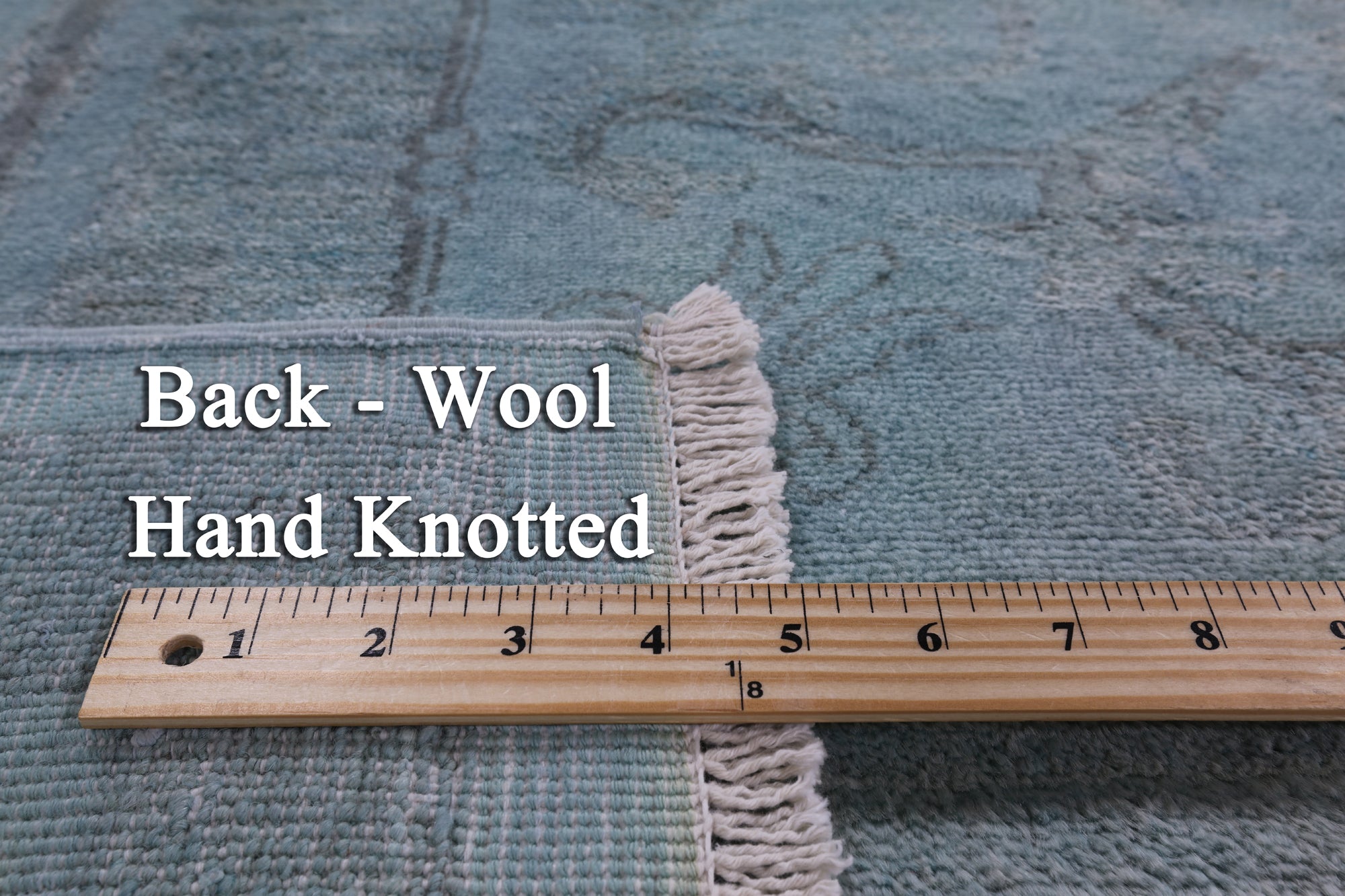 Blue Full Pile Overdyed Hand Knotted Wool Rug - 8' 4" X 10' 3" - Golden Nile