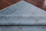 Blue Full Pile Overdyed Hand Knotted Wool Rug - 8' 4" X 10' 3" - Golden Nile