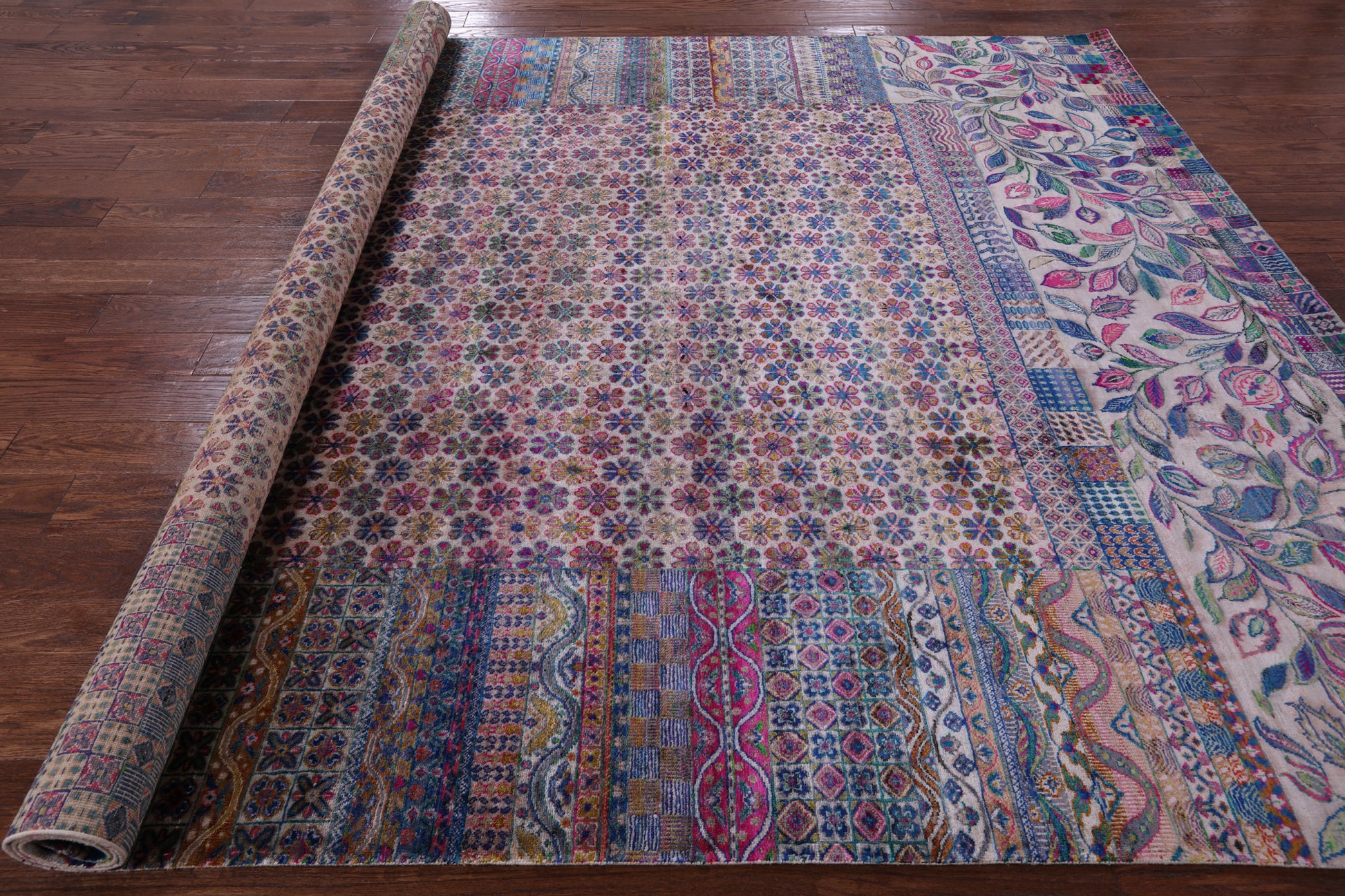 Persian Hand Knotted 100% Silk Rug - 8' 1" X 9' 11" - Golden Nile