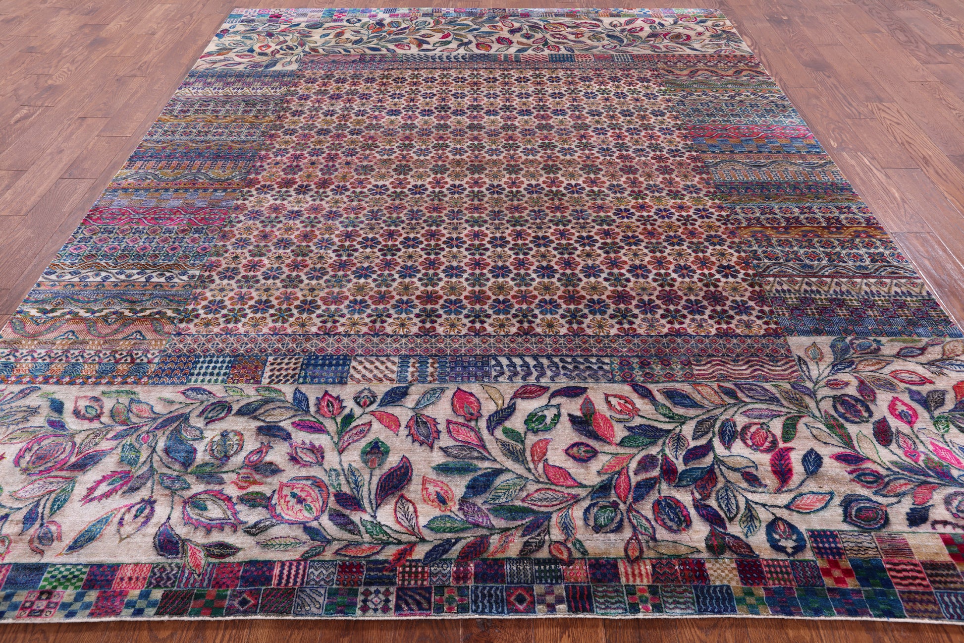 Persian Hand Knotted 100% Silk Rug - 8' 1" X 9' 11" - Golden Nile