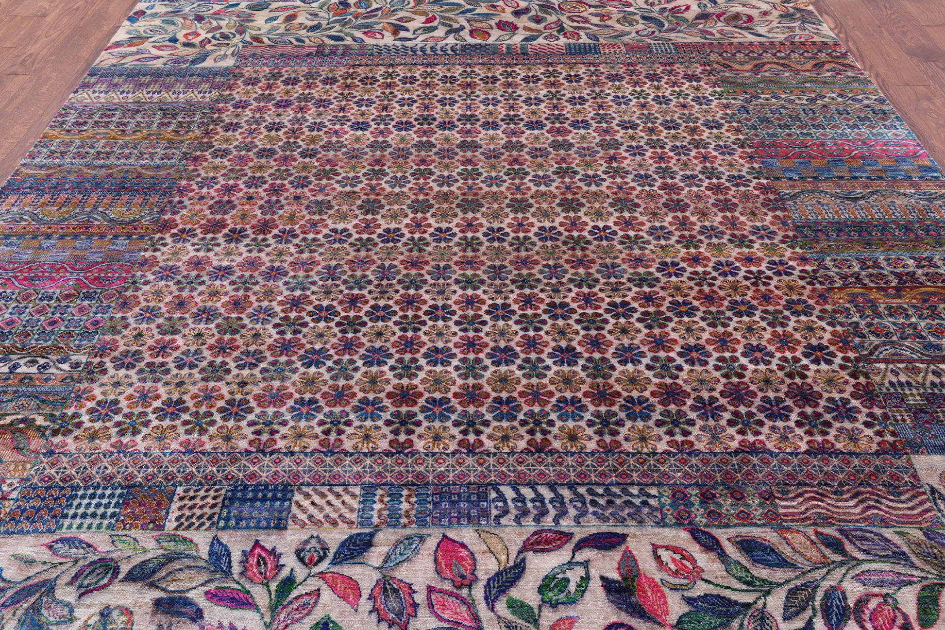 Persian Hand Knotted 100% Silk Rug - 8' 1" X 9' 11" - Golden Nile