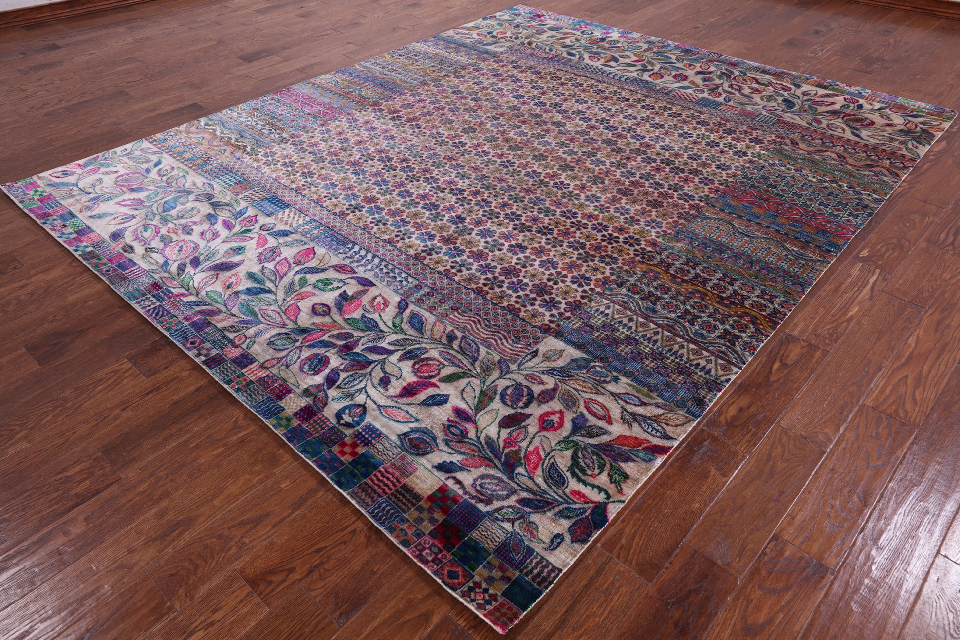 Persian Hand Knotted 100% Silk Rug - 8' 1" X 9' 11" - Golden Nile
