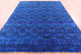 Blue Persian Handmade Silk Rug - 7' 11" X 9' 10" - Golden Nile