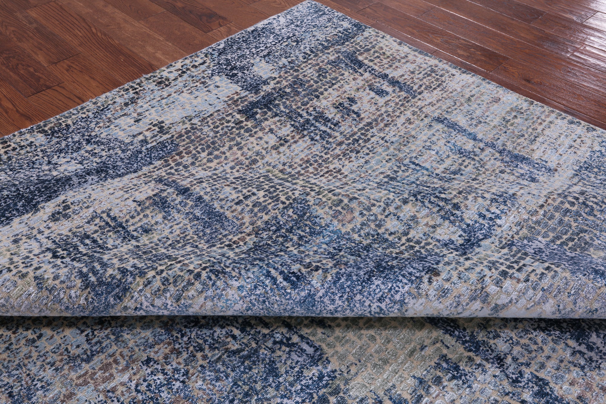 Modern Handmade Wool & Silk Rug - 8' 2" X 9' 11" - Golden Nile