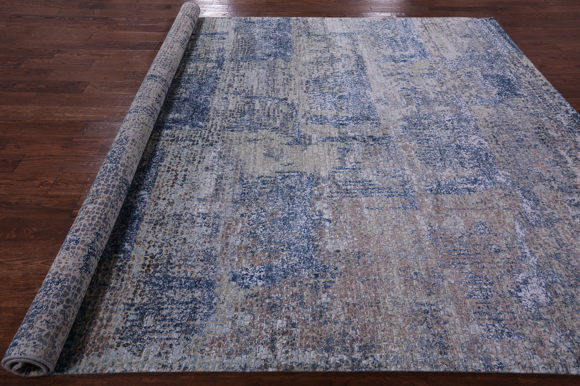Modern Handmade Wool & Silk Rug - 8' 2" X 9' 11" - Golden Nile