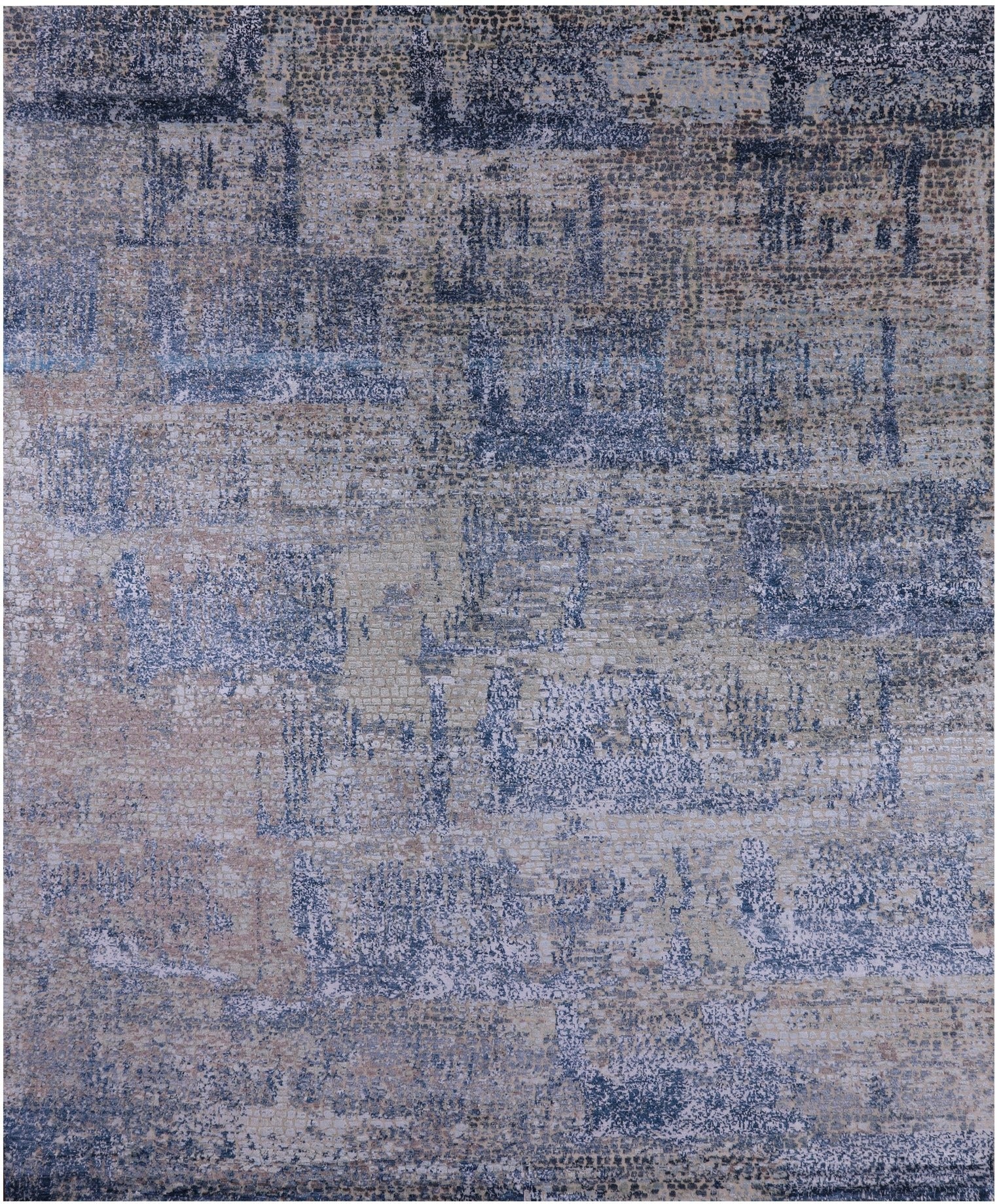 Modern Handmade Wool & Silk Rug - 8' 2" X 9' 11" - Golden Nile