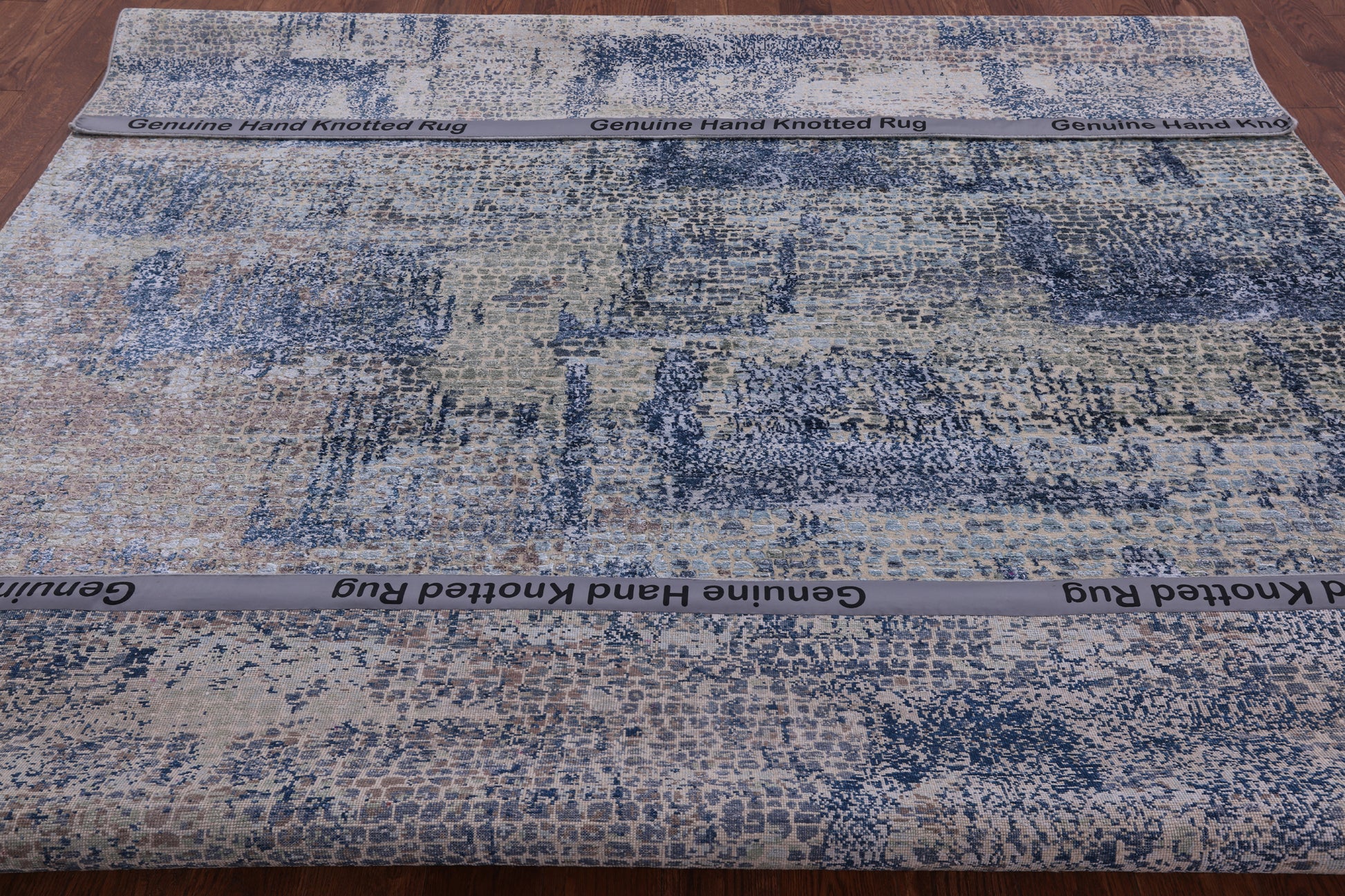 Modern Handmade Wool & Silk Rug - 8' 2" X 9' 11" - Golden Nile