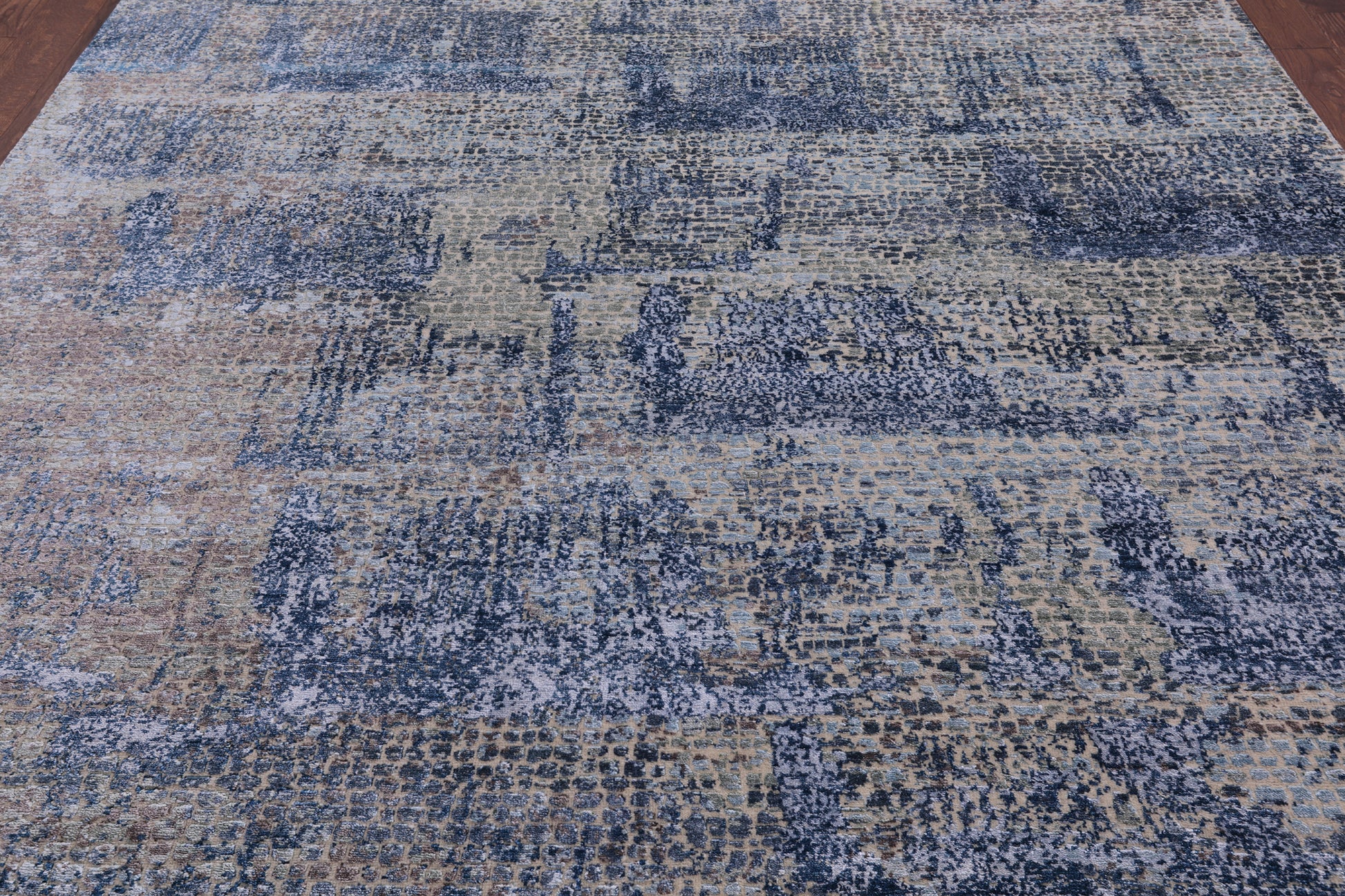 Modern Handmade Wool & Silk Rug - 8' 2" X 9' 11" - Golden Nile
