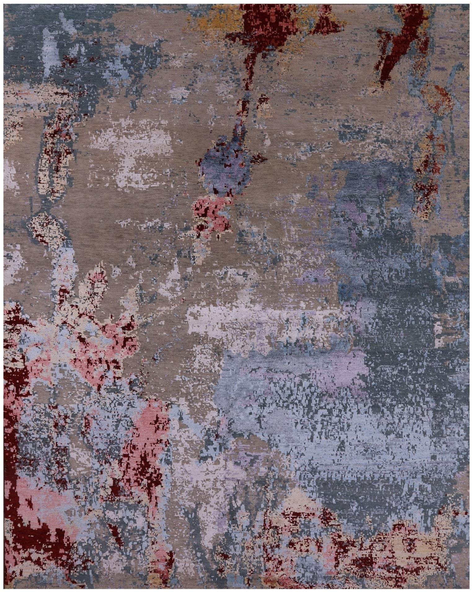 Modern Hand Knotted Wool & Silk Rug - 7' 11" X 10' 0" - Golden Nile