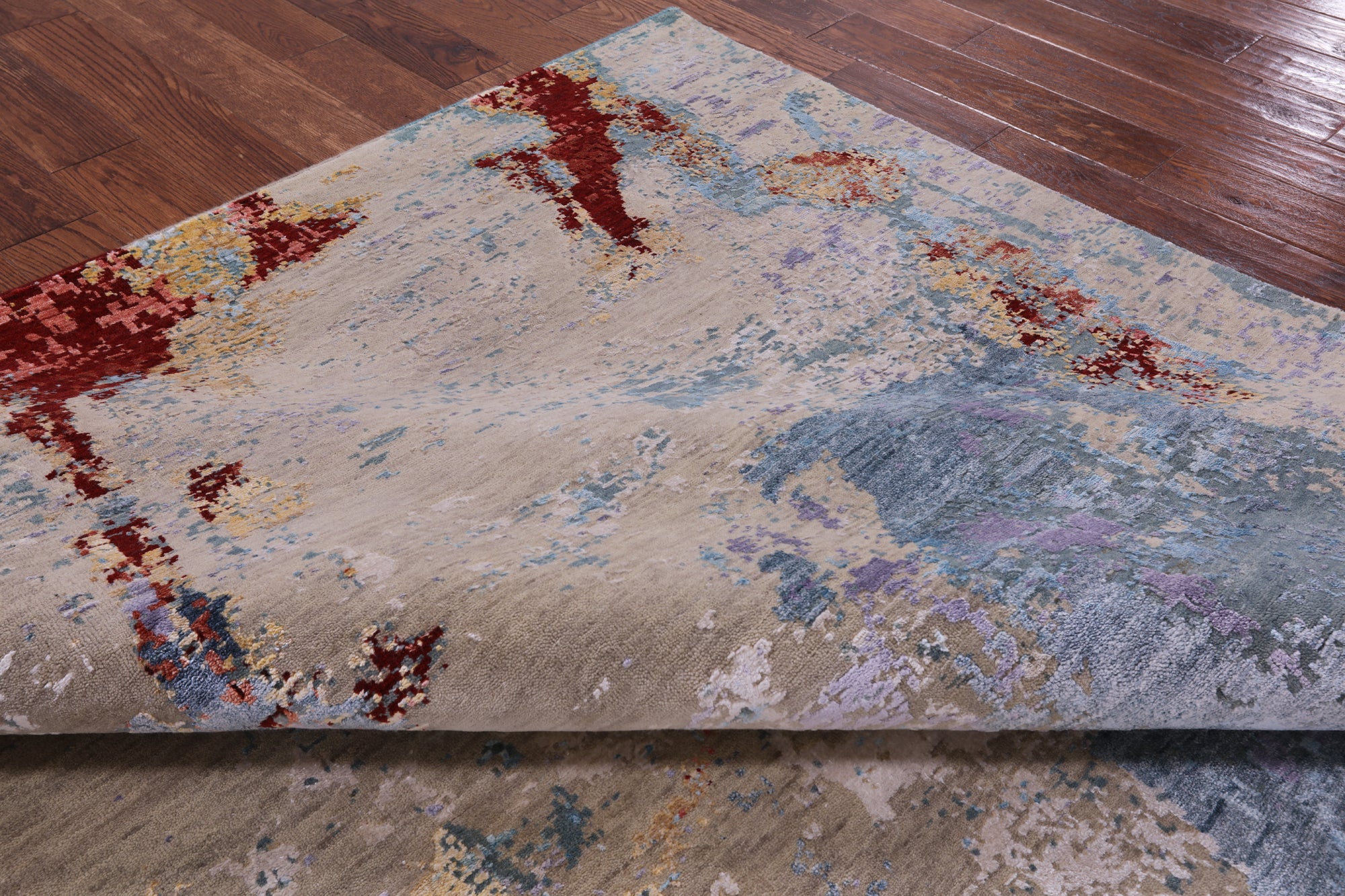 Modern Hand Knotted Wool & Silk Rug - 7' 11" X 10' 0" - Golden Nile