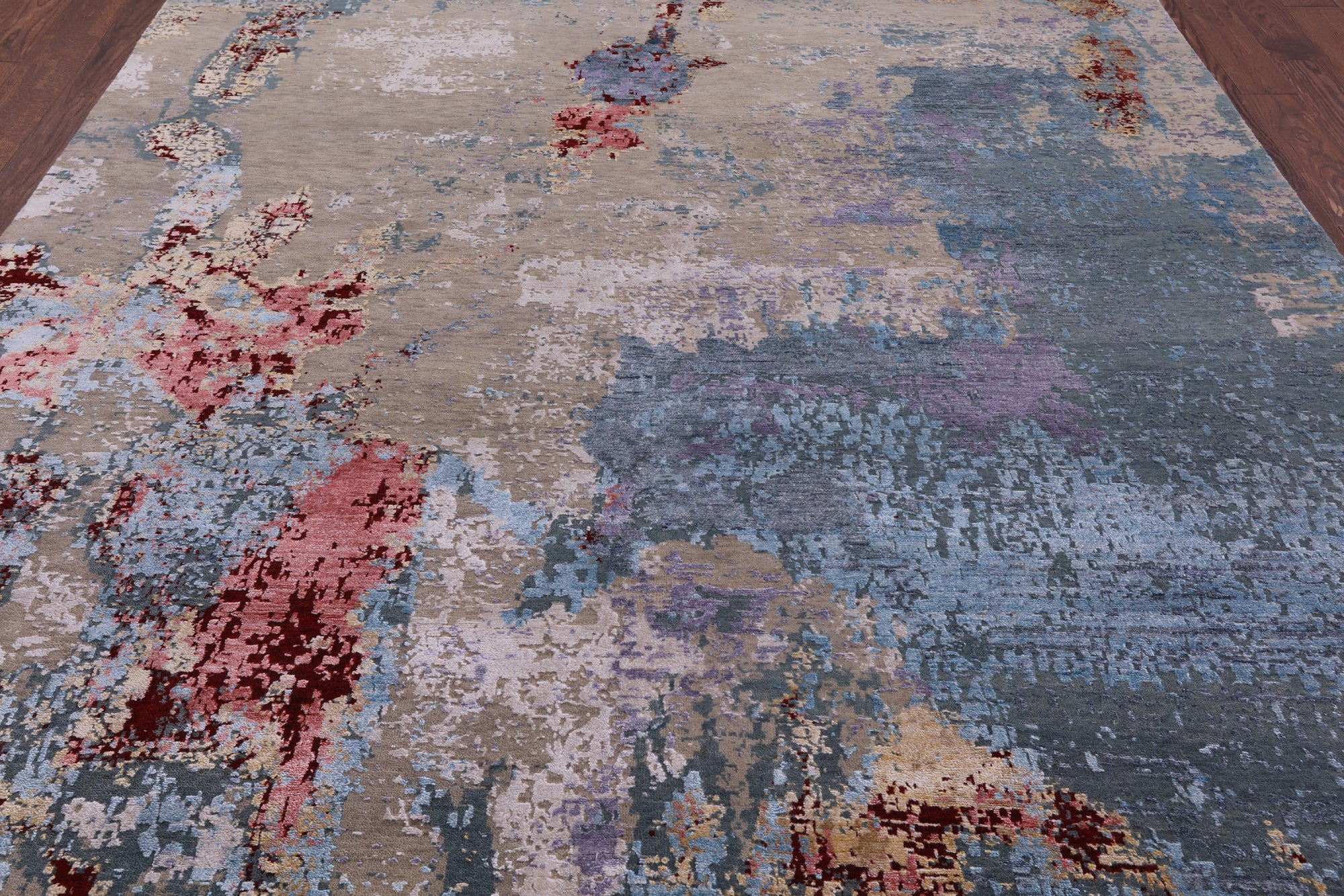 Modern Hand Knotted Wool & Silk Rug - 7' 11" X 10' 0" - Golden Nile