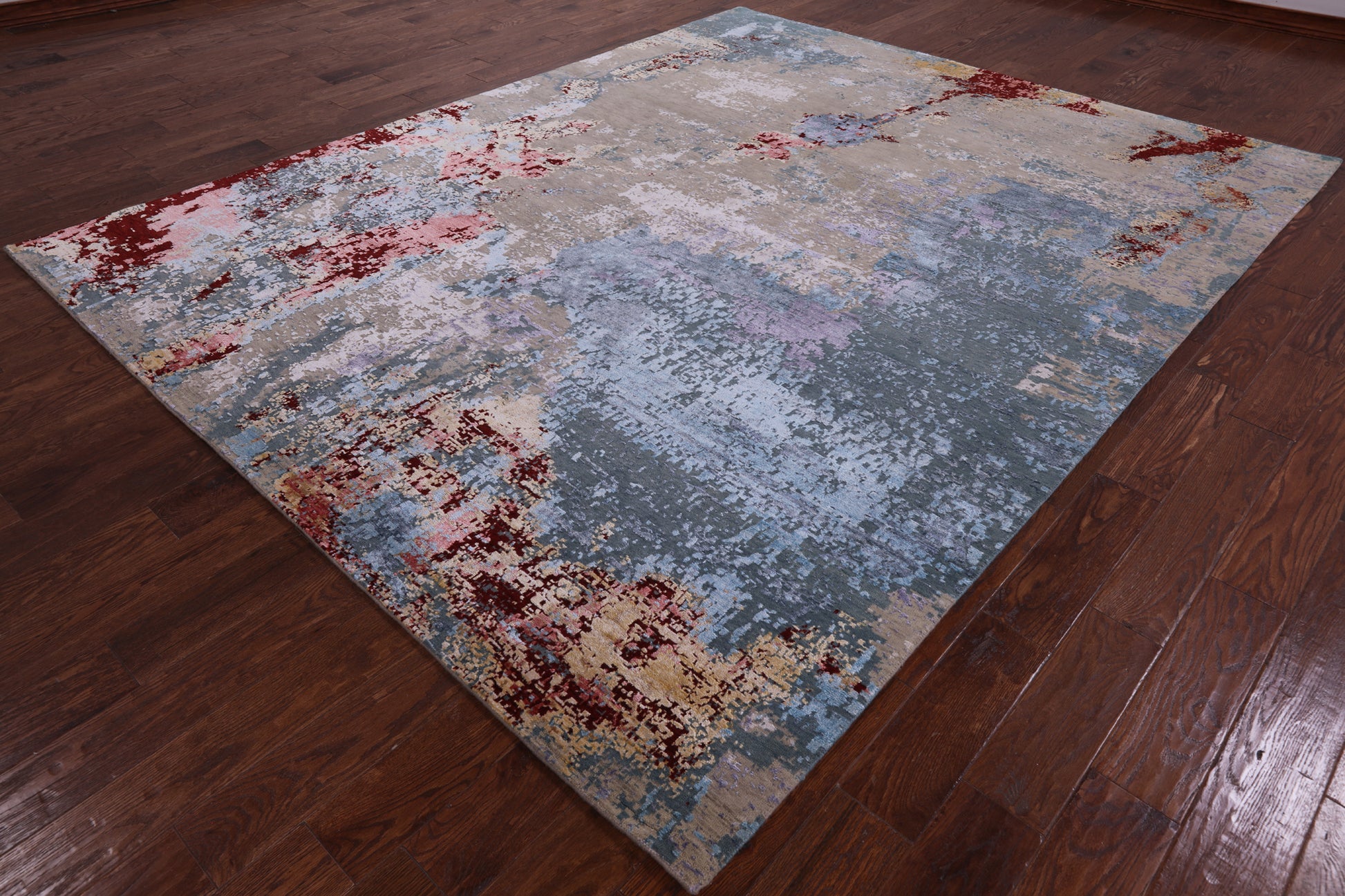 Modern Hand Knotted Wool & Silk Rug - 7' 11" X 10' 0" - Golden Nile