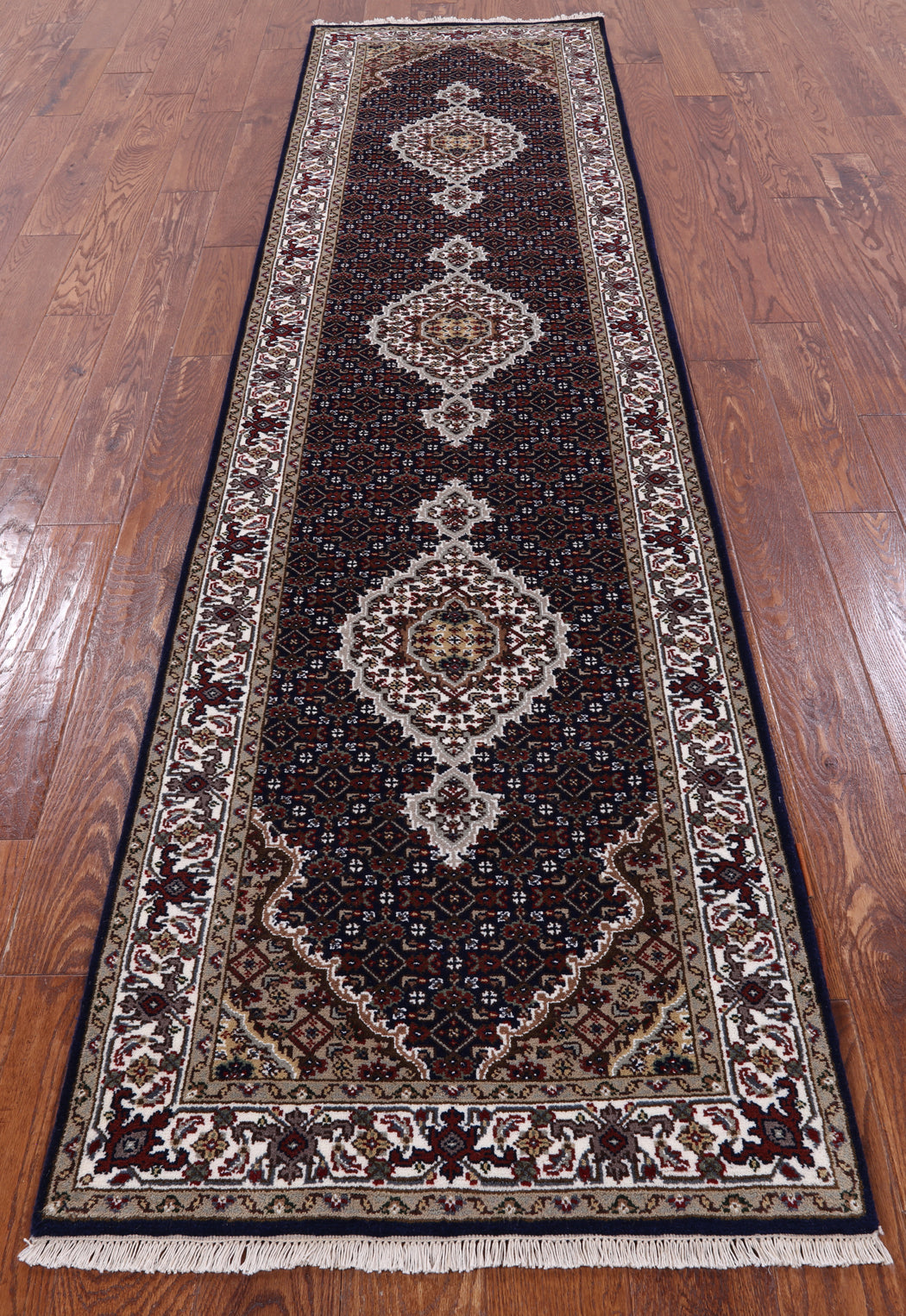 Bijar Hand Knotted Wool & Silk Runner Rug - 2' 7" X 10' 0" - Golden Nile