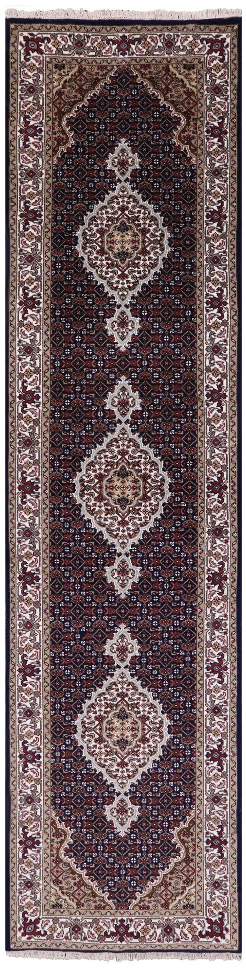 Bijar Hand Knotted Wool & Silk Runner Rug - 2' 7" X 10' 0" - Golden Nile