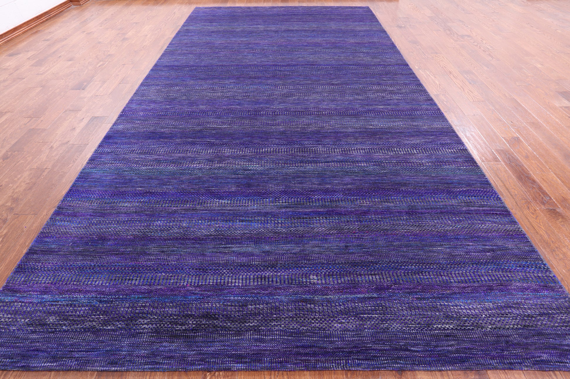 Purple Savannah Grass Handmade Wool & Silk Rug - 8' 0" X 15' 5" - Golden Nile