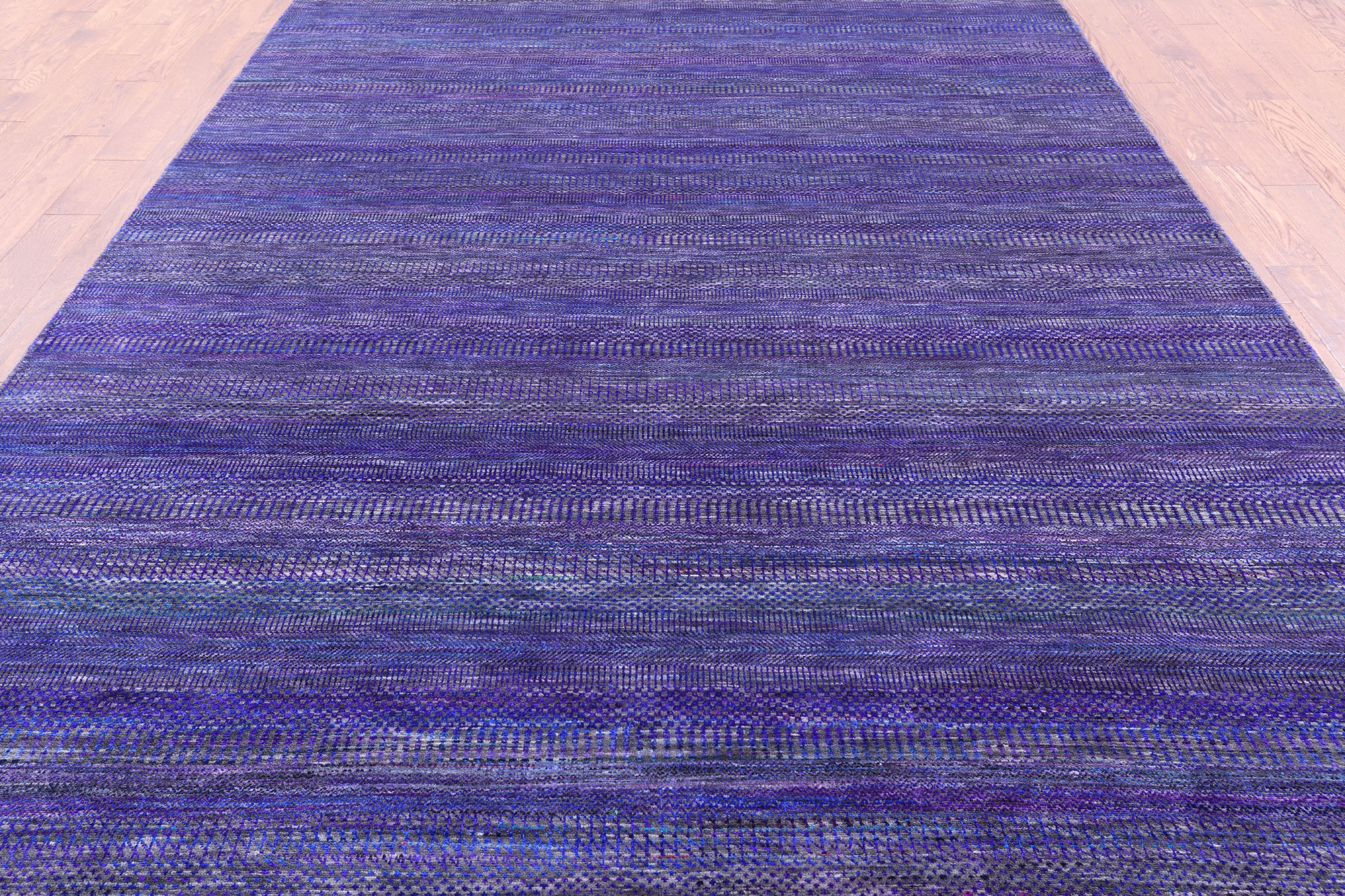 Purple Savannah Grass Handmade Wool & Silk Rug - 8' 0" X 15' 5" - Golden Nile