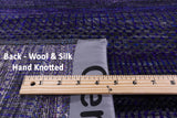 Purple Savannah Grass Handmade Wool & Silk Rug - 8' 0" X 15' 5" - Golden Nile