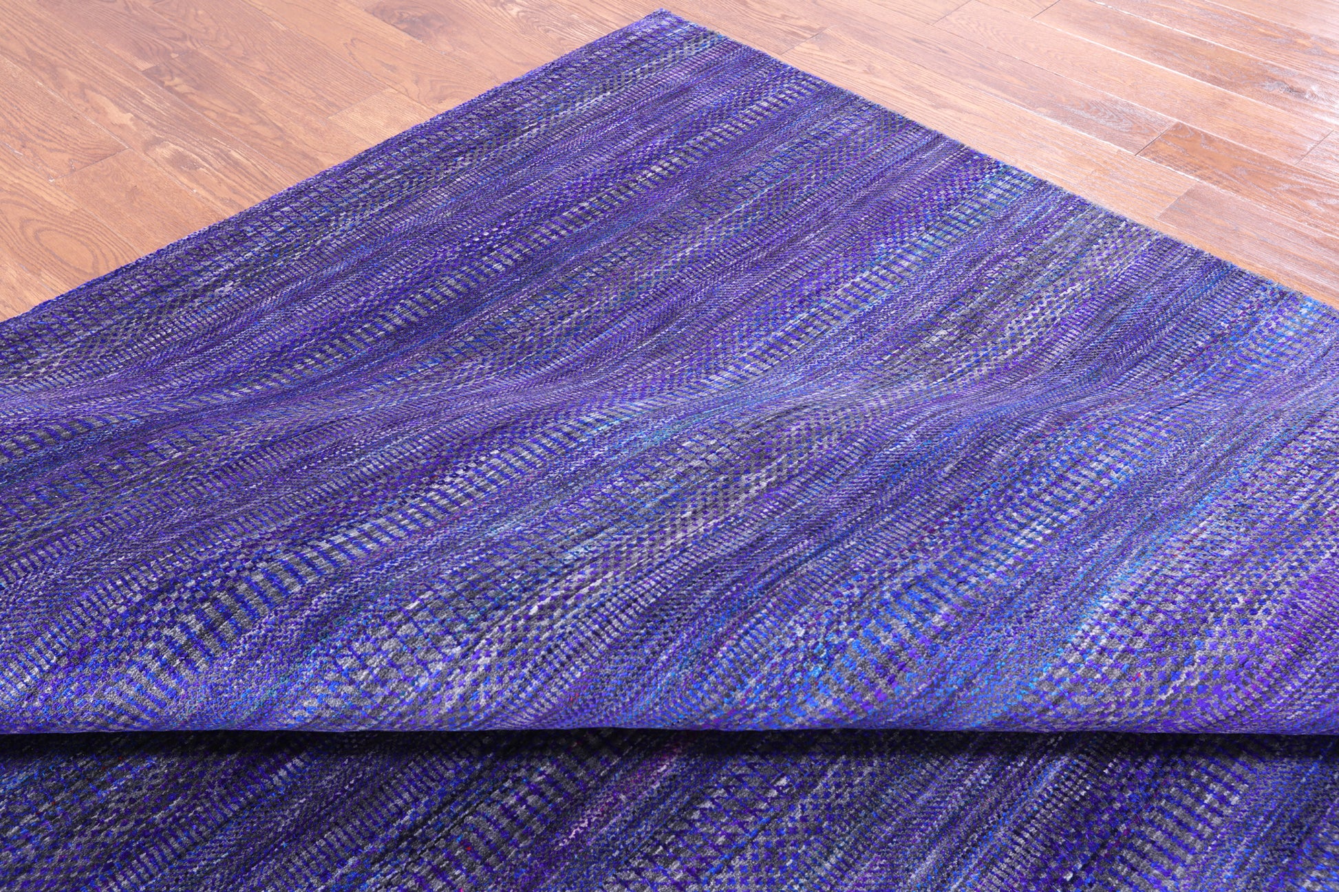Purple Savannah Grass Handmade Wool & Silk Rug - 8' 0" X 15' 5" - Golden Nile