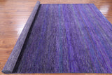 Purple Savannah Grass Hand Knotted Wool & Silk Rug - 7' 11" X 9' 11" - Golden Nile