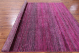 Pink Savannah Grass Handmade Wool & Silk Rug - 7' 11" X 9' 10" - Golden Nile