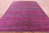 Pink Savannah Grass Handmade Wool & Silk Rug - 7' 11" X 9' 10" - Golden Nile