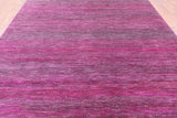 Pink Savannah Grass Handmade Wool & Silk Rug - 7' 11" X 9' 10" - Golden Nile