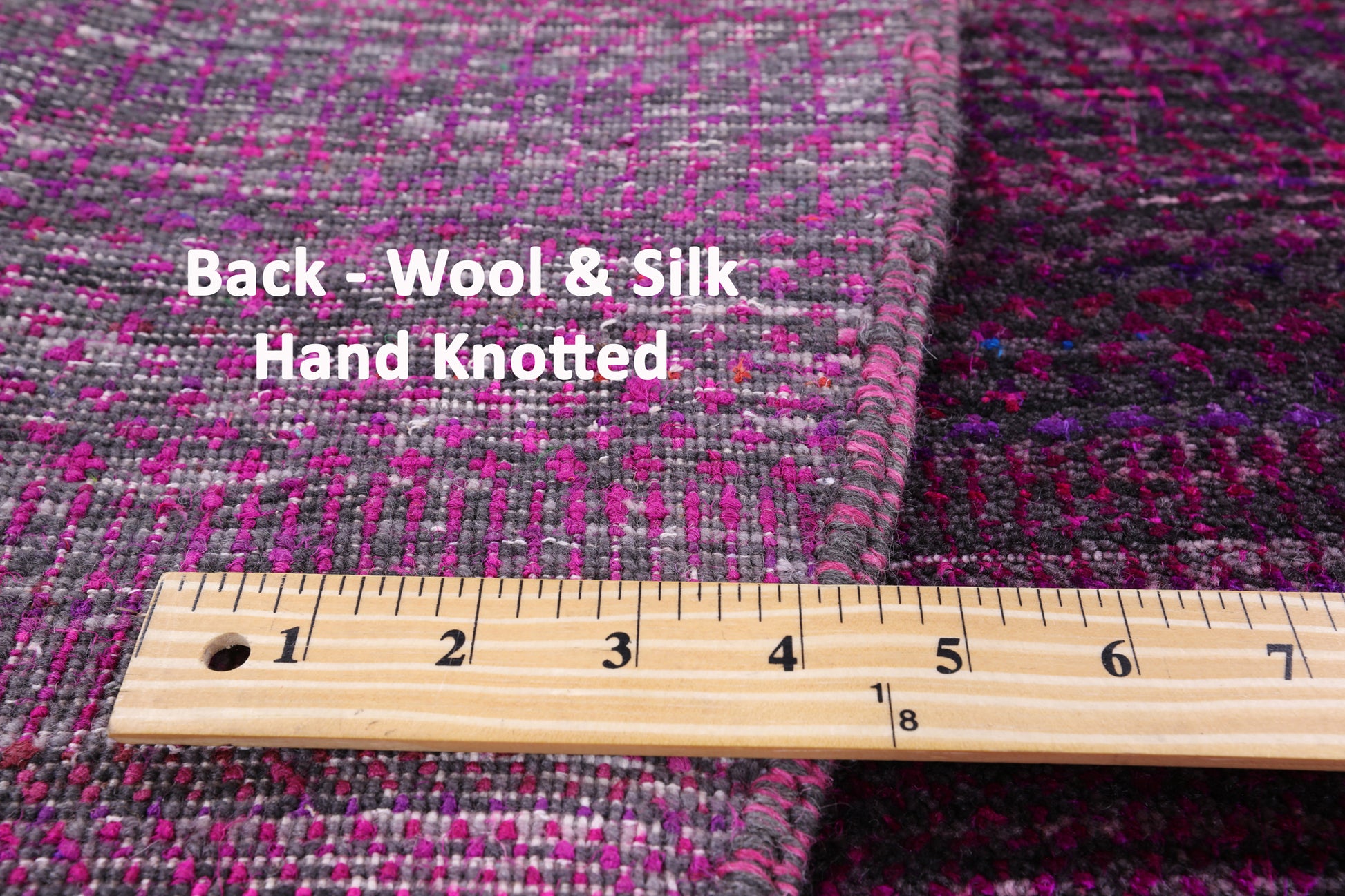 Purple Round Savannah Grass Hand Knotted Wool & Silk Rug - 6' 11" X 6' 11" - Golden Nile