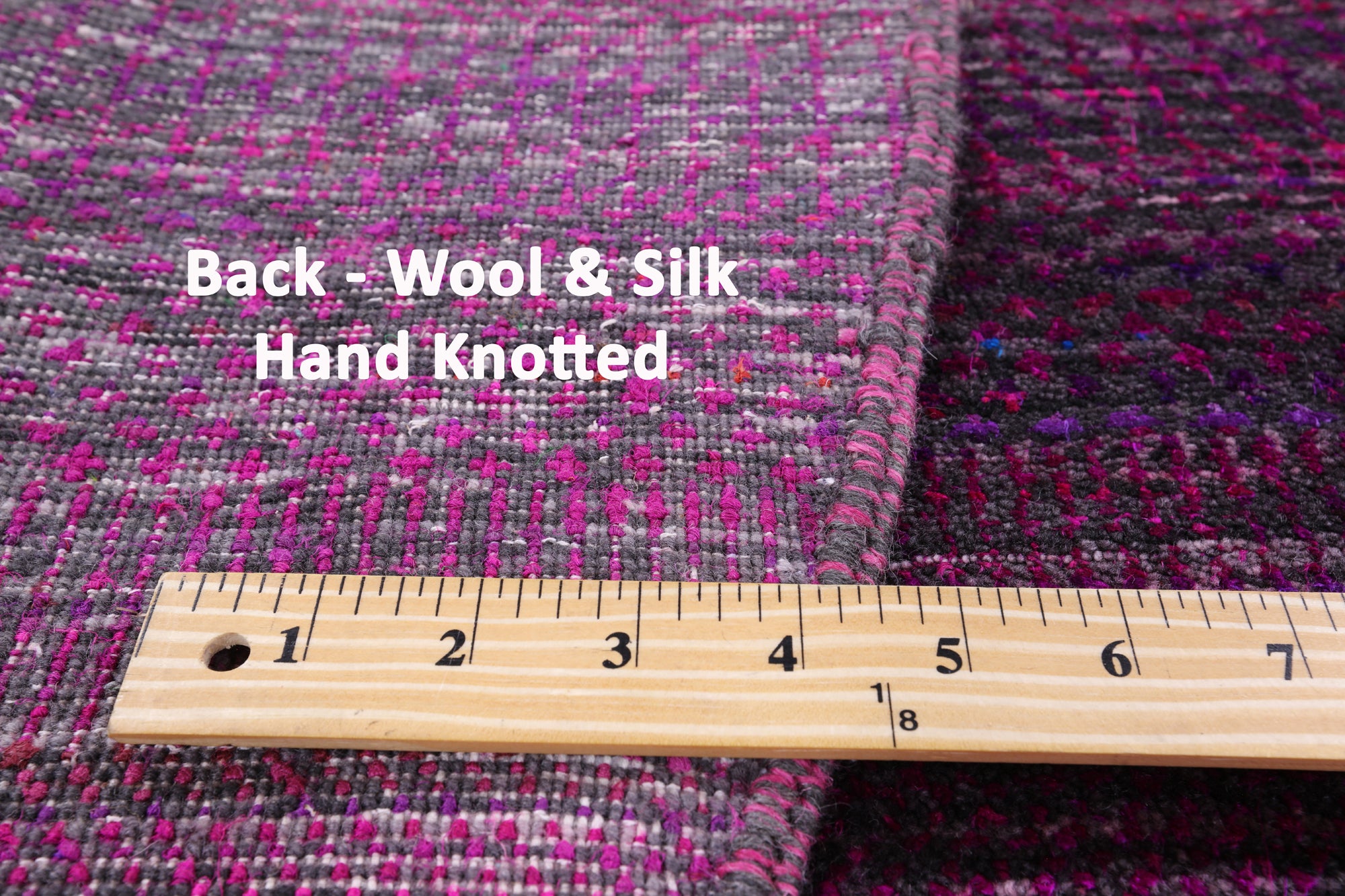 Purple Round Savannah Grass Hand Knotted Wool & Silk Rug - 6' 11" X 6' 11" - Golden Nile