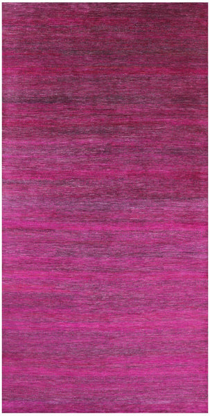 Pink Savannah Grass Hand Knotted Wool & Silk Rug - 8' 0" X 16' 3" - Golden Nile