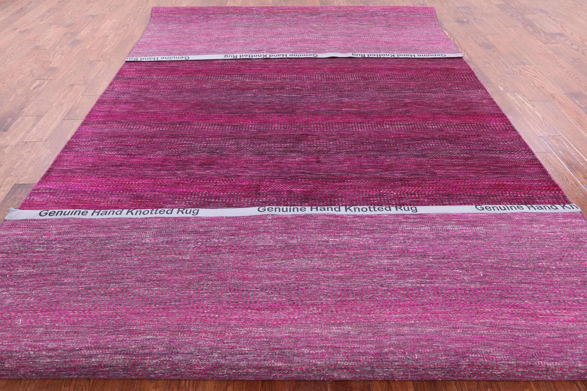 Pink Savannah Grass Hand Knotted Wool & Silk Rug - 8' 0" X 16' 3" - Golden Nile