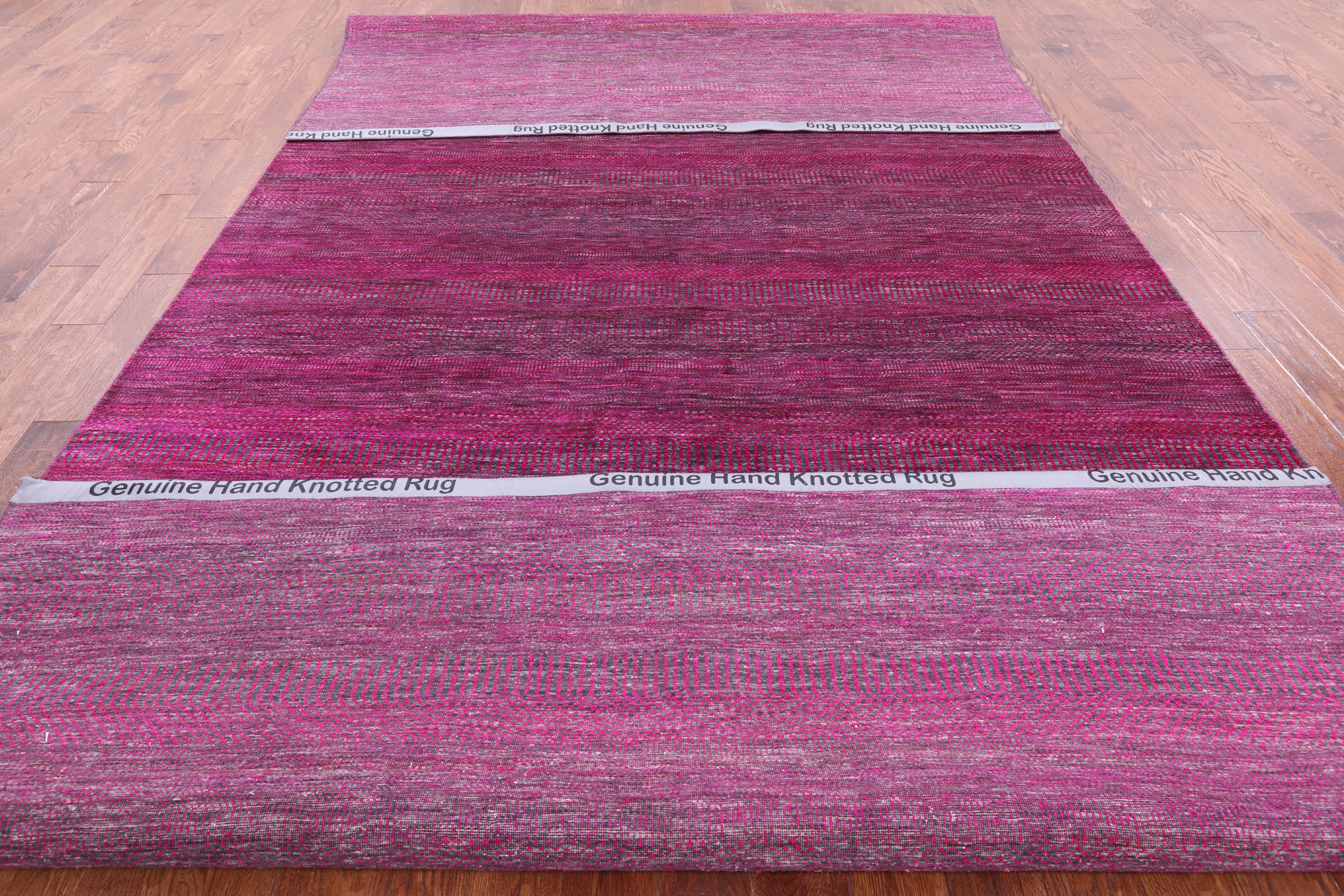 Pink Savannah Grass Hand Knotted Wool & Silk Rug - 8' 0" X 16' 3" - Golden Nile