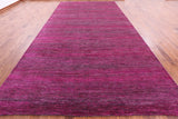 Pink Savannah Grass Hand Knotted Wool & Silk Rug - 8' 0" X 16' 3" - Golden Nile