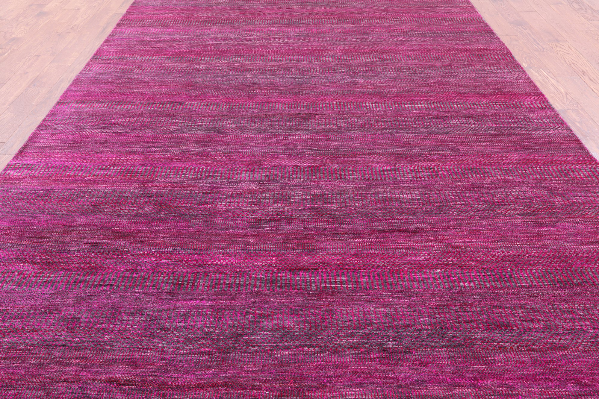 Pink Savannah Grass Hand Knotted Wool & Silk Rug - 8' 0" X 16' 3" - Golden Nile