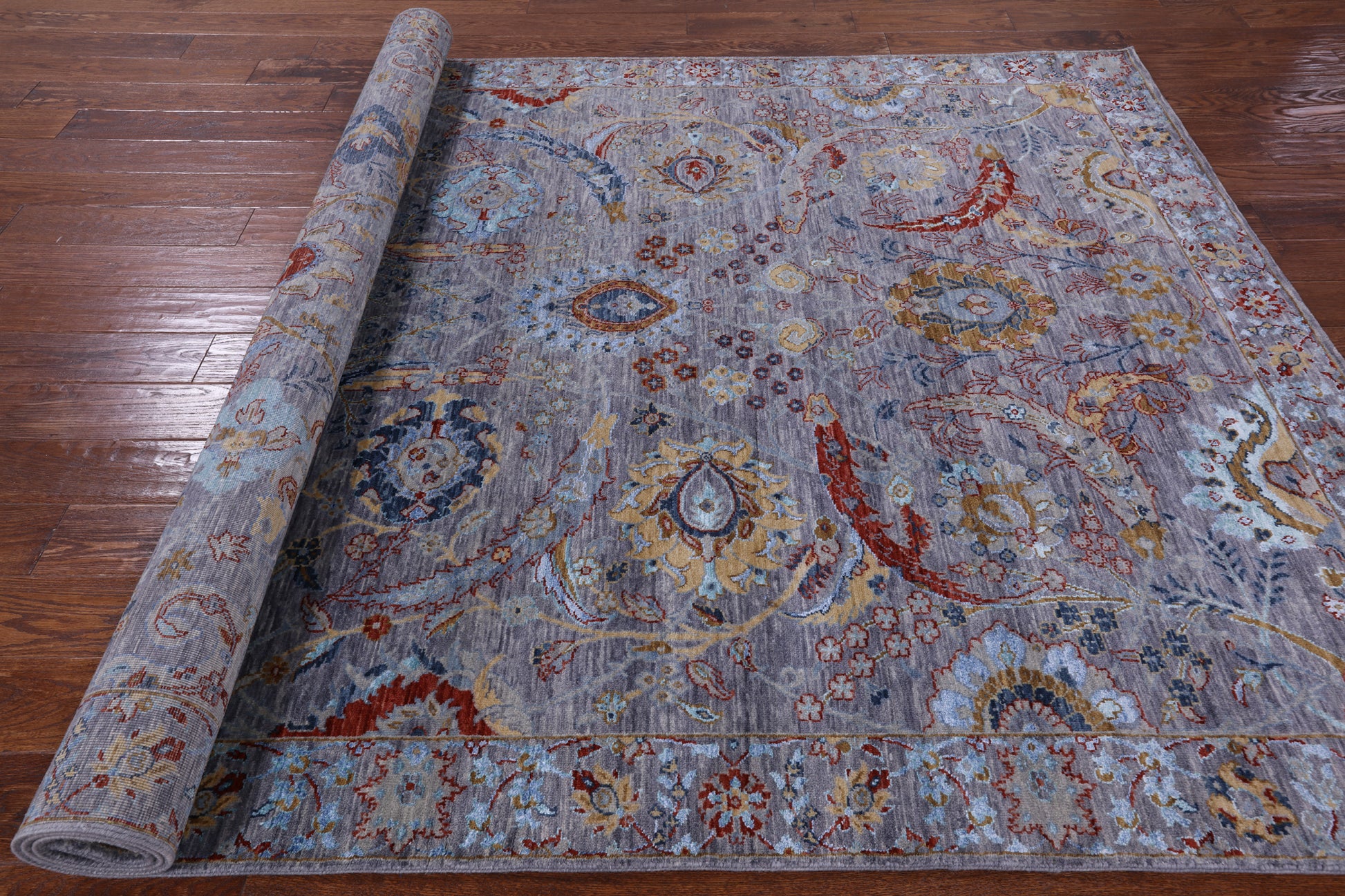 Modern Hand Knotted Wool & Silk Rug - 6' 3" X 9' 3" - Golden Nile