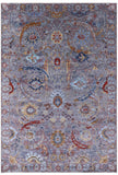 Modern Hand Knotted Wool & Silk Rug - 6' 3" X 9' 3" - Golden Nile
