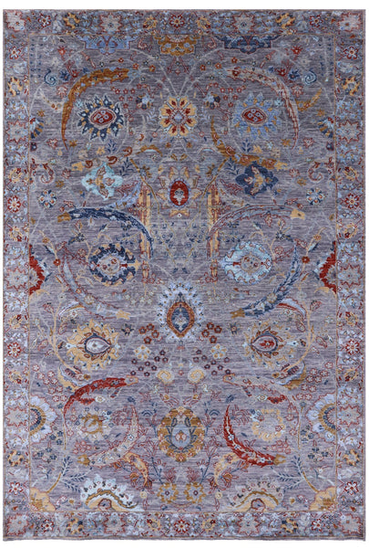 Modern Hand Knotted Wool & Silk Rug - 6' 3" X 9' 3" - Golden Nile