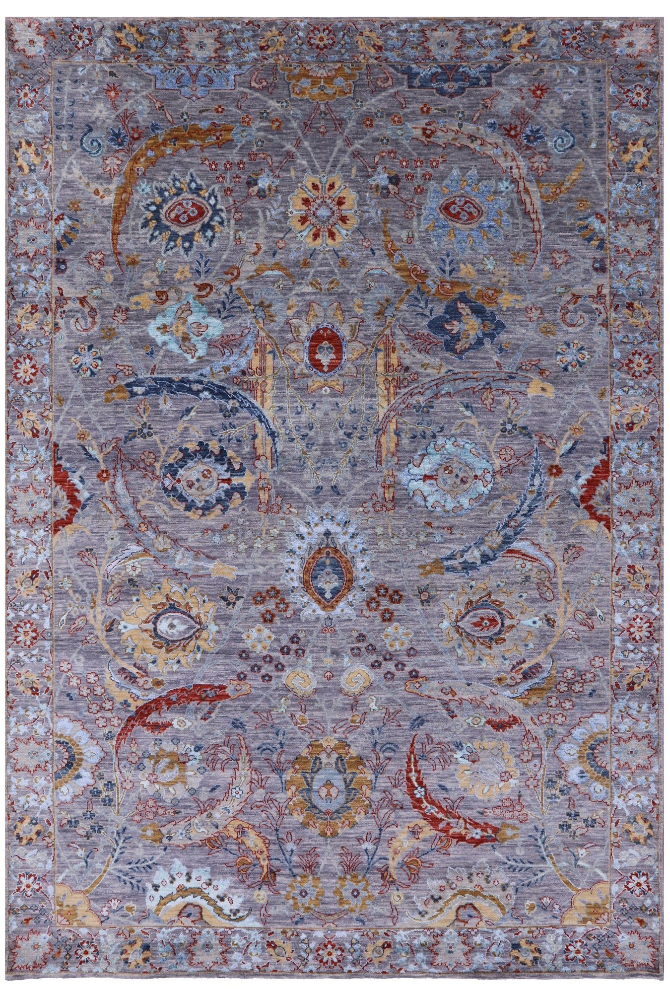 Modern Hand Knotted Wool & Silk Rug - 6' 3" X 9' 3" - Golden Nile