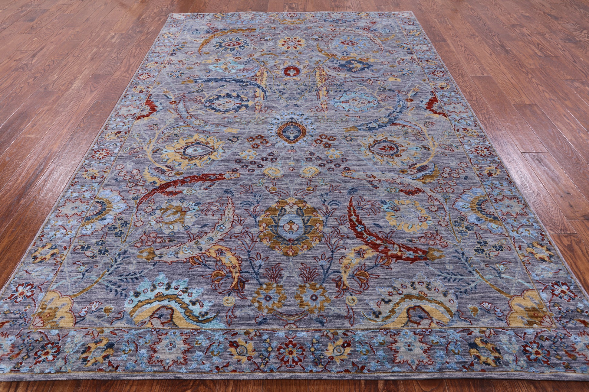 Modern Hand Knotted Wool & Silk Rug - 6' 3" X 9' 3" - Golden Nile
