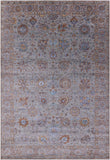 Grey Persian Handmade Wool & Silk Rug - 6' 0" X 8' 11" - Golden Nile