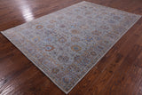 Grey Persian Handmade Wool & Silk Rug - 6' 0" X 8' 11" - Golden Nile