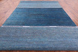 Blue Savannah Grass Hand Knotted Wool & Silk Rug - 9' 0" X 17' 10" - Golden Nile