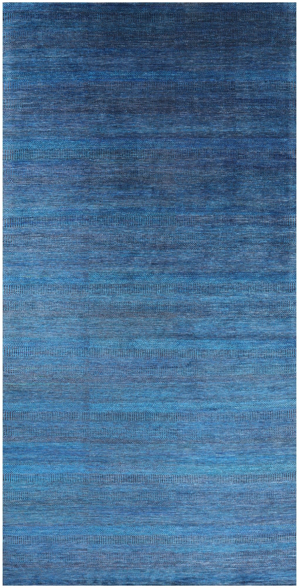 Blue Savannah Grass Hand Knotted Wool & Silk Rug - 9' 0" X 17' 10" - Golden Nile