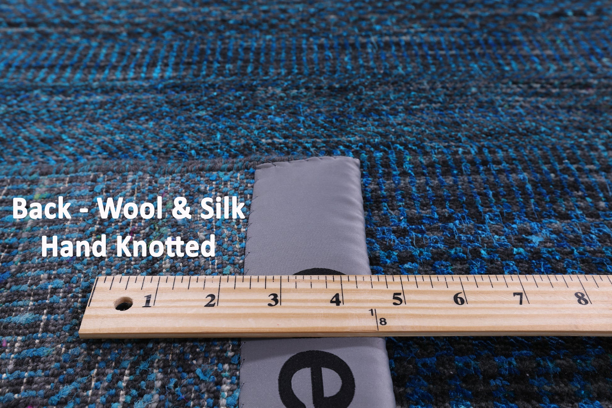 Blue Savannah Grass Hand Knotted Wool & Silk Rug - 9' 0" X 17' 10" - Golden Nile