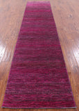 Pink Savannah Grass Handmade Wool & Silk Runner Rug - 2' 8" X 12' 1" - Golden Nile