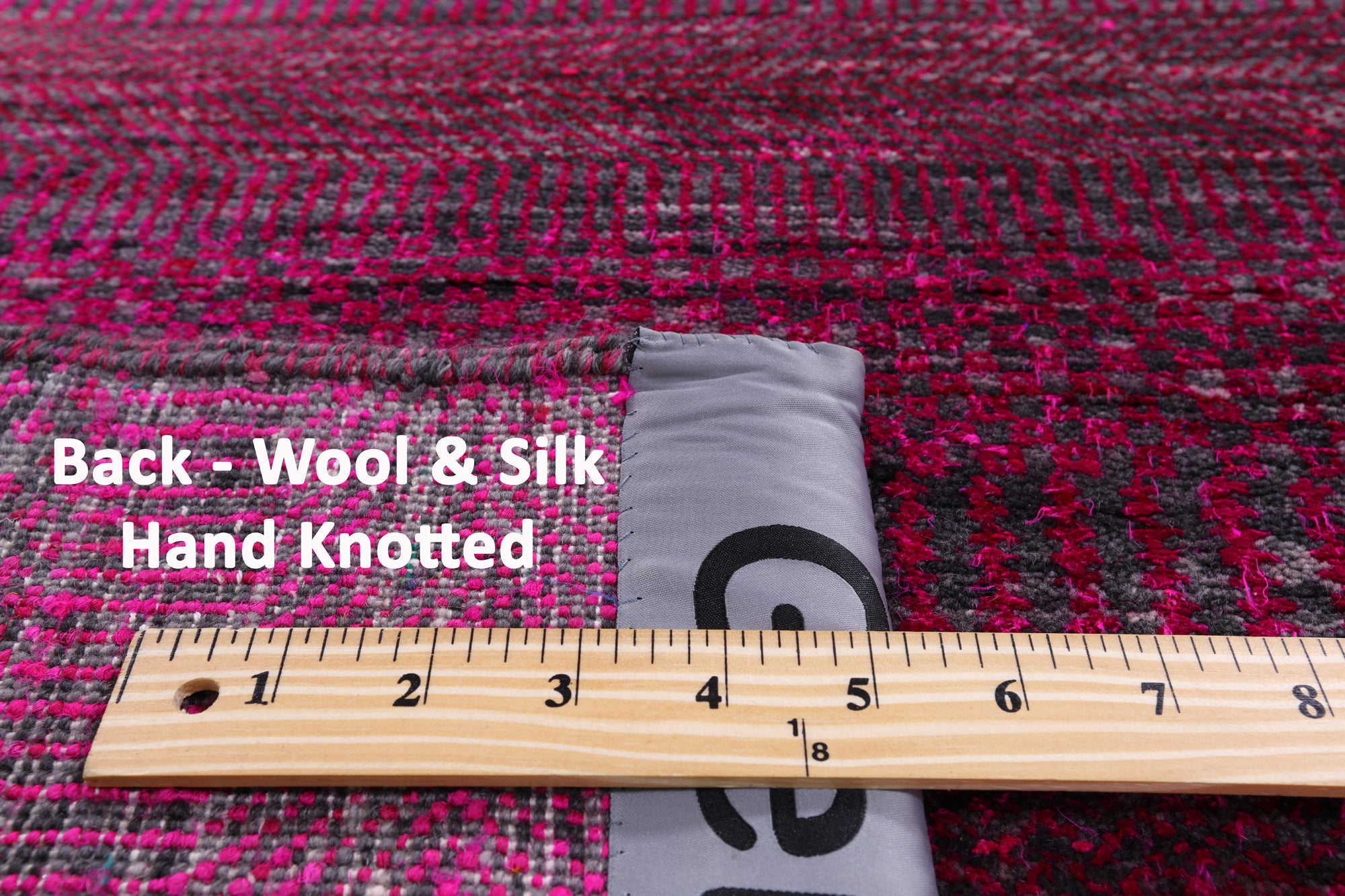 Pink Savannah Grass Handmade Wool & Silk Runner Rug - 2' 8" X 12' 1" - Golden Nile