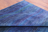 Blue Savannah Grass Handmade Wool & Silk Rug - 8' 0" X 16' 2" - Golden Nile