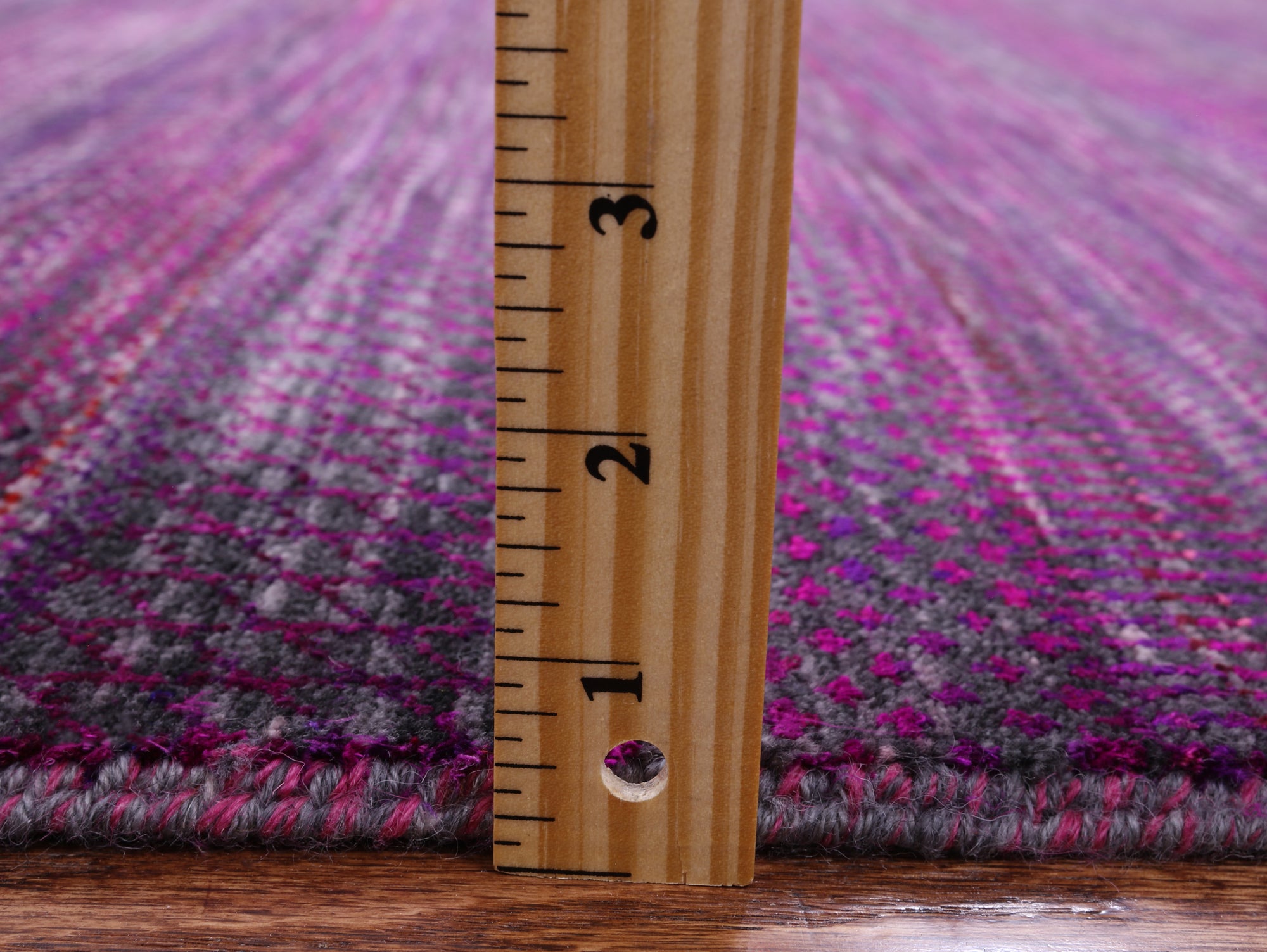 Purple Square Savannah Grass Hand Knotted Wool & Silk Rug - 8' 11" X 9' 0" - Golden Nile