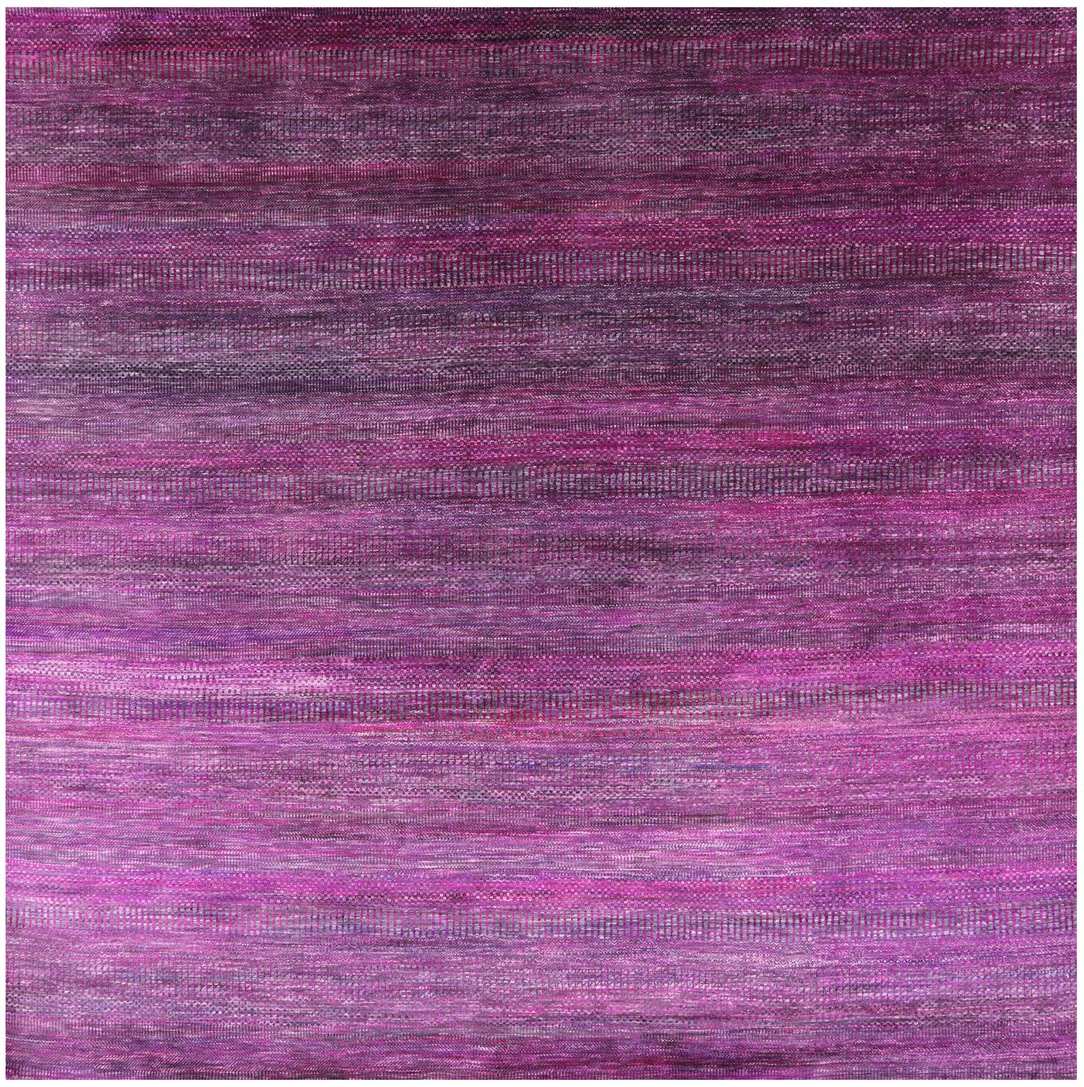 Purple Square Savannah Grass Hand Knotted Wool & Silk Rug - 8' 11" X 9' 0" - Golden Nile