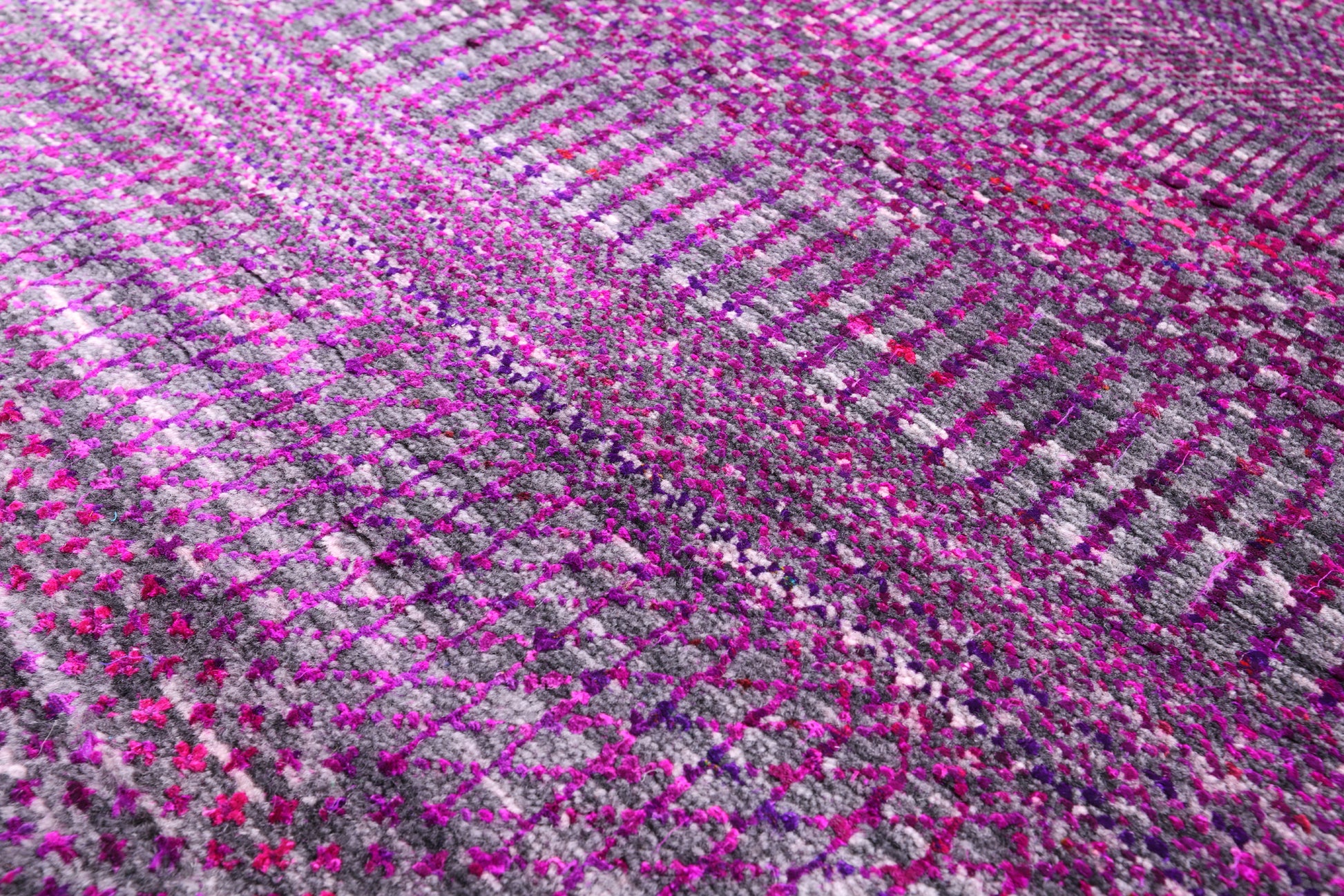 Purple Square Savannah Grass Hand Knotted Wool & Silk Rug - 8' 11" X 9' 0" - Golden Nile